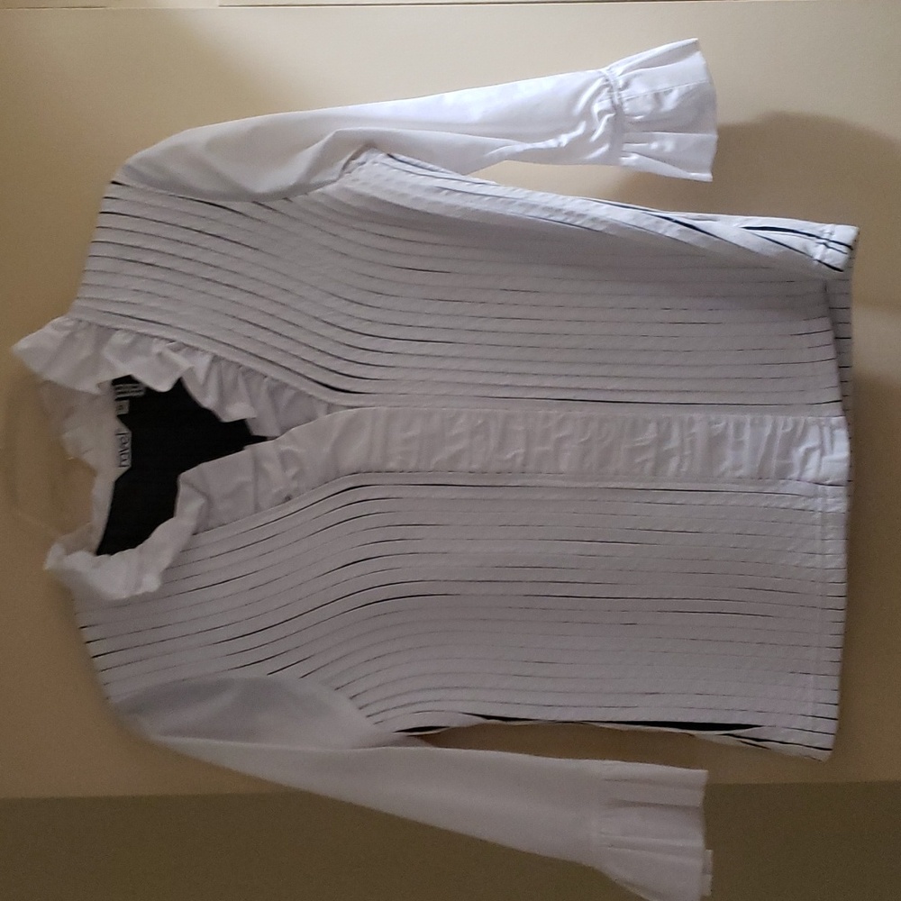 White pleated blouse